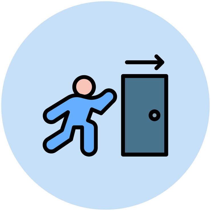 Vector imagen vectorial del icono de salida de emergencia puede utilizarse para los servicios públicos