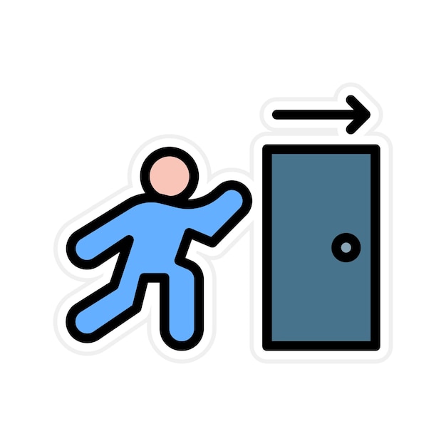 Imagen vectorial del icono de salida de emergencia Puede utilizarse para los servicios públicos
