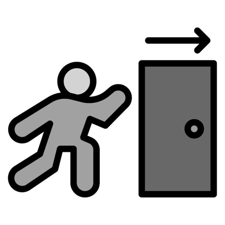 Vector imagen vectorial del icono de salida de emergencia puede utilizarse para los servicios públicos