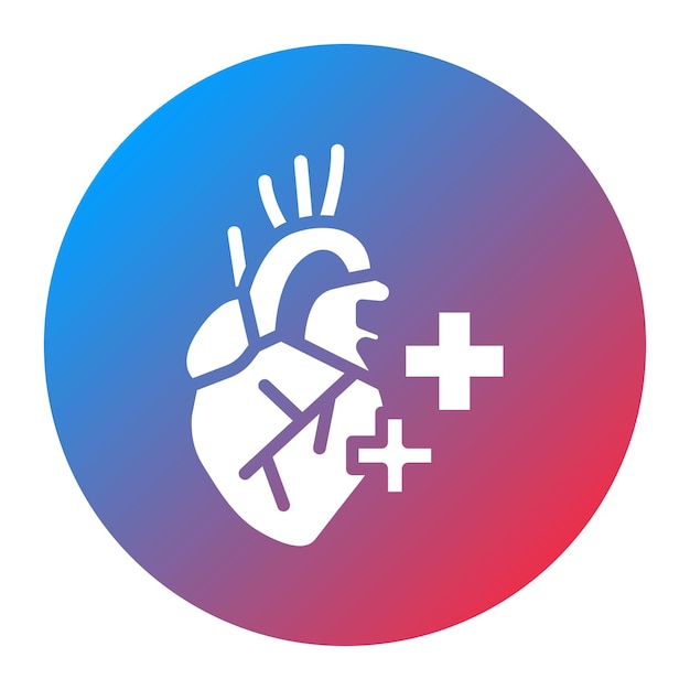 Imagen vectorial del icono de salud del corazón Se puede usar para hospitales psiquiátricos