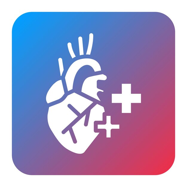 Imagen vectorial del icono de salud del corazón Se puede usar para hospitales psiquiátricos