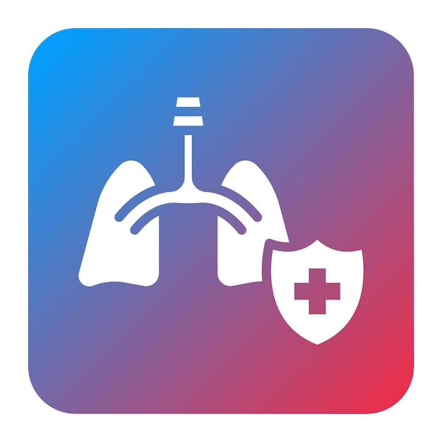 Imagen vectorial del icono de salud respiratoria Se puede utilizar para hospitales psiquiátricos