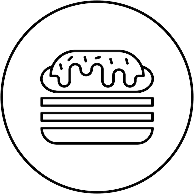 Imagen vectorial del icono del sándwich cubano Se puede usar para World Cuisine
