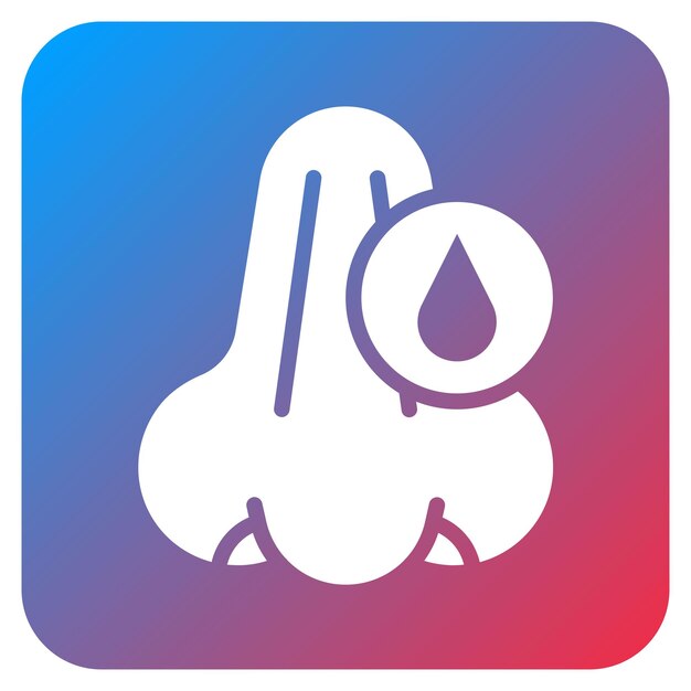 Imagen vectorial del icono de sangrado nasal Se puede utilizar para los síntomas de alergia