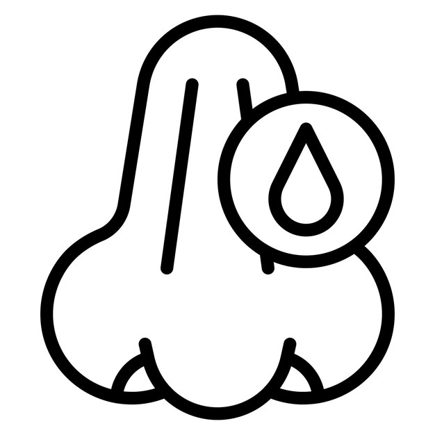 Imagen vectorial del icono de sangrado nasal Se puede utilizar para los síntomas de alergia