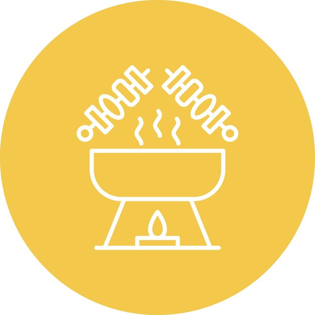 La imagen vectorial del icono de Satay se puede usar para World Cuisine