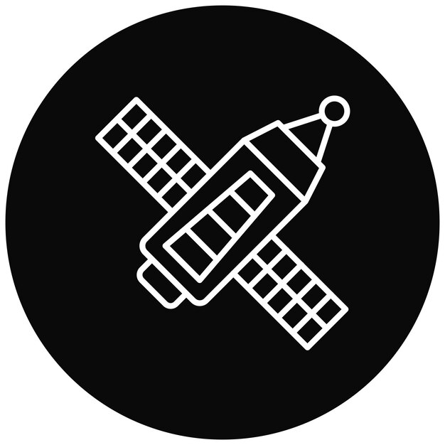 La imagen vectorial del icono de satélite se puede utilizar para la física