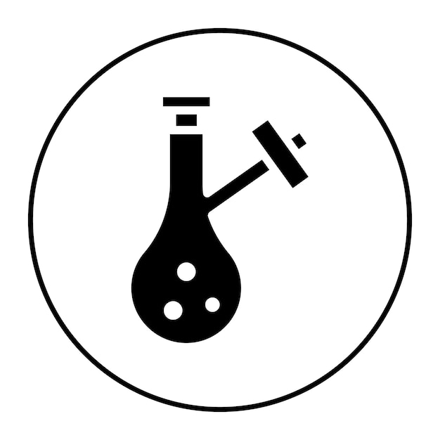 La imagen vectorial del icono de Schlenk Flask se puede utilizar para la ciencia
