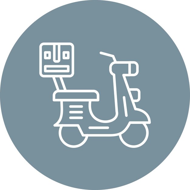 Imagen vectorial del icono del scooter de entrega Se puede usar para las compras del viernes