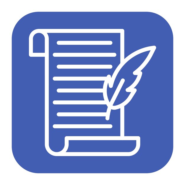 Imagen vectorial del ícono de Scroll y Quill Se puede usar para el Año Nuevo Islámico