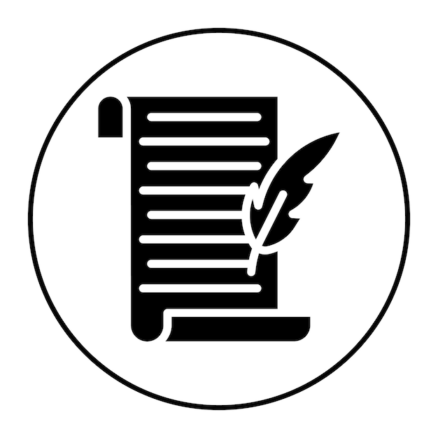 Imagen vectorial del ícono de Scroll y Quill Se puede usar para el Año Nuevo Islámico