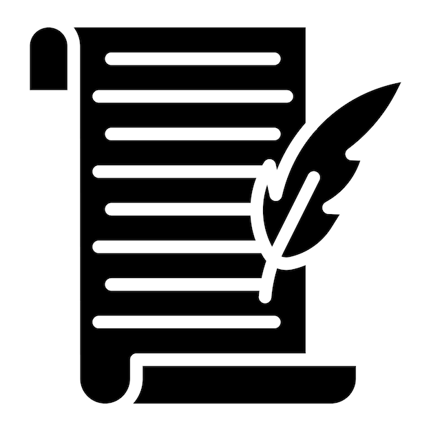 Imagen vectorial del ícono de Scroll y Quill Se puede usar para el Año Nuevo Islámico