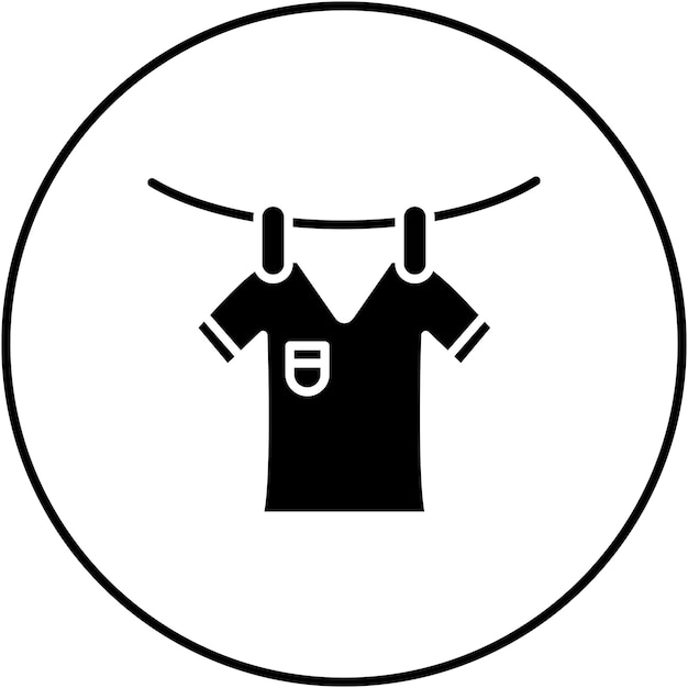 La imagen vectorial del icono de secado de la ropa se puede utilizar para la rutina de higiene