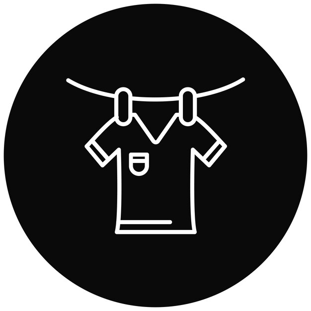 La imagen vectorial del icono de secado de la ropa se puede utilizar para la rutina de higiene