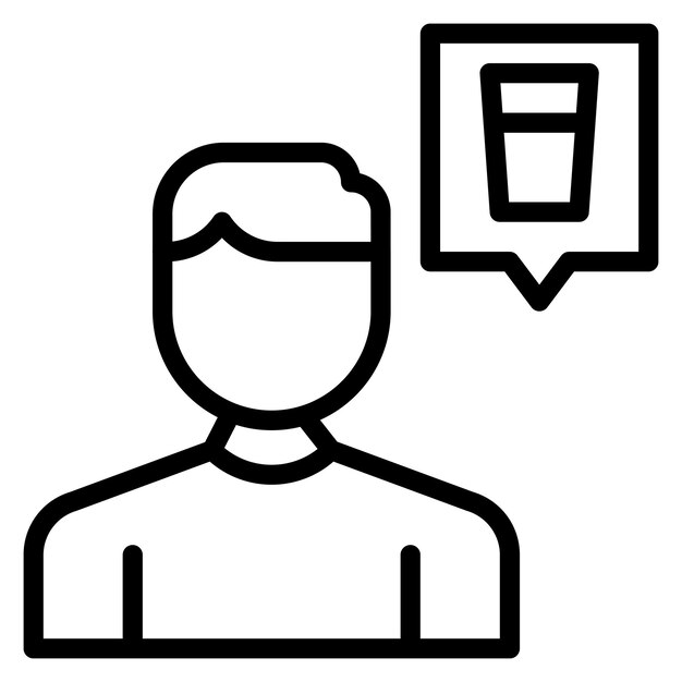Imagen vectorial del icono de sed excesiva Se puede utilizar para los síntomas de alergia