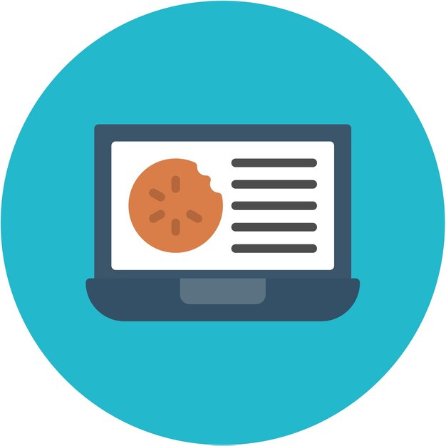 La imagen vectorial del icono de seguimiento de cookies se puede utilizar para el cumplimiento y la regulación