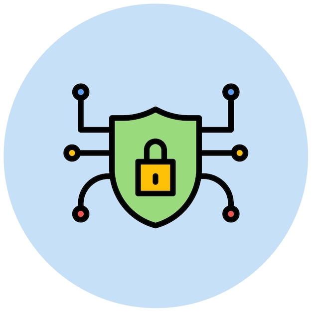 La imagen vectorial del icono de seguridad cibernética se puede utilizar para la biometría