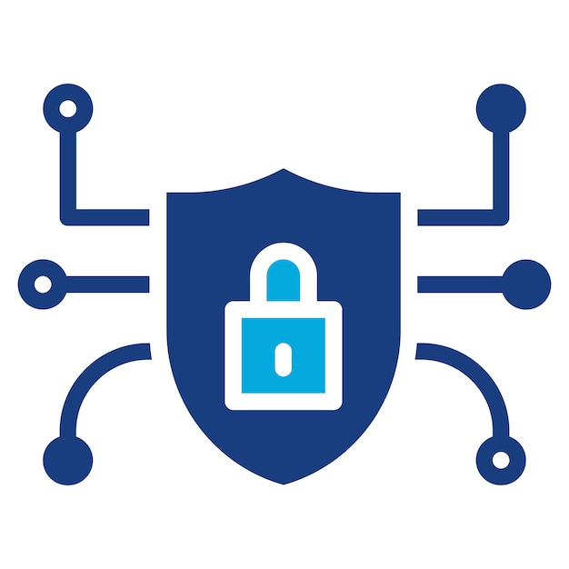 La imagen vectorial del icono de seguridad cibernética se puede utilizar para la biometría