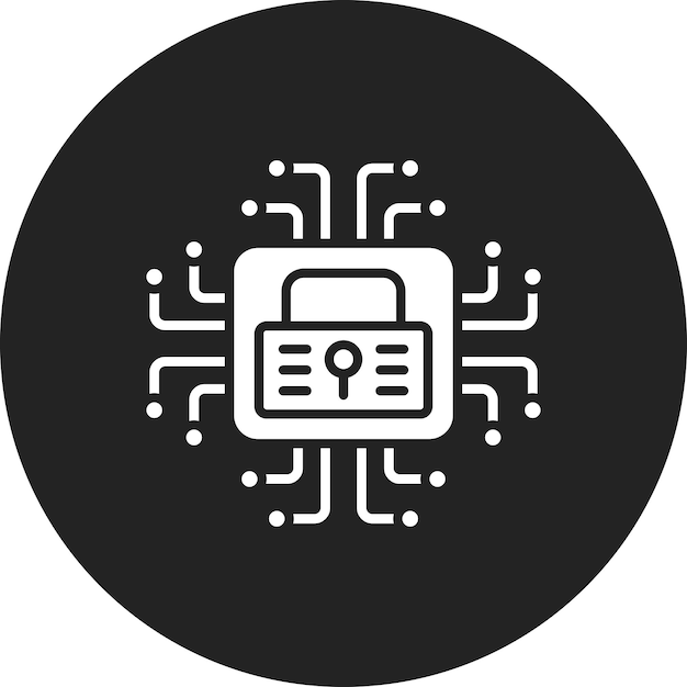 La imagen vectorial del icono de seguridad cibernética se puede utilizar para la inteligencia artificial