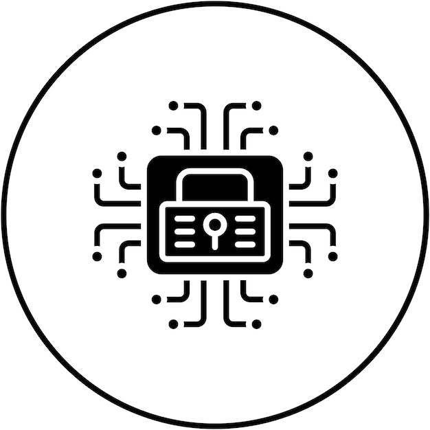 La imagen vectorial del icono de seguridad cibernética se puede utilizar para la inteligencia artificial