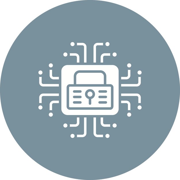 La imagen vectorial del icono de seguridad cibernética se puede utilizar para la inteligencia artificial