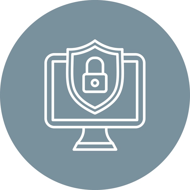 Imagen vectorial del icono de seguridad de la computadora Se puede utilizar para protección y seguridad