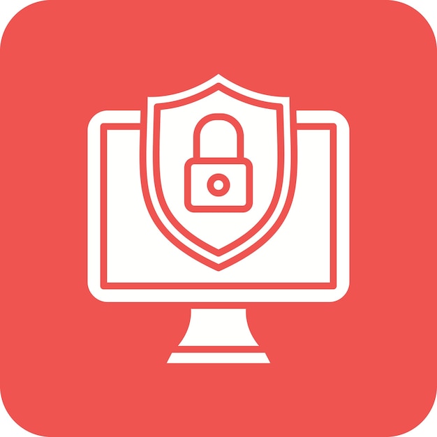 Imagen vectorial del icono de seguridad de la computadora Se puede utilizar para protección y seguridad