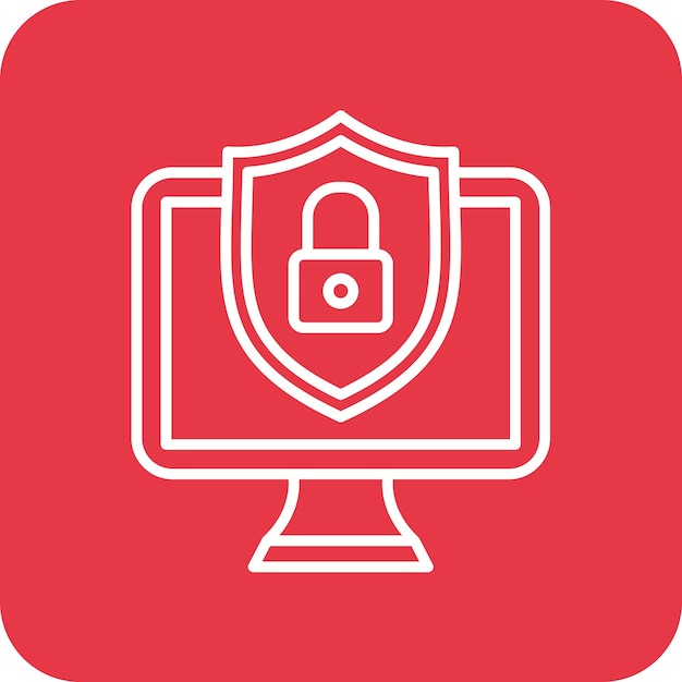 Imagen vectorial del icono de seguridad de la computadora Se puede utilizar para protección y seguridad