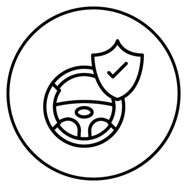 Imagen vectorial del icono de seguridad del conductor Se puede utilizar para la escuela de conducción