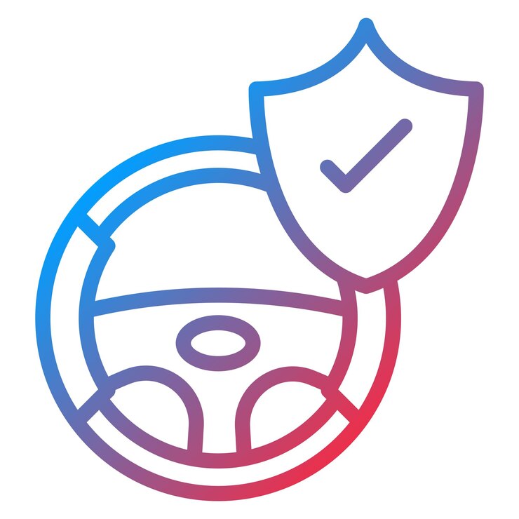 Vector imagen vectorial del icono de seguridad del conductor se puede utilizar para la escuela de conducción