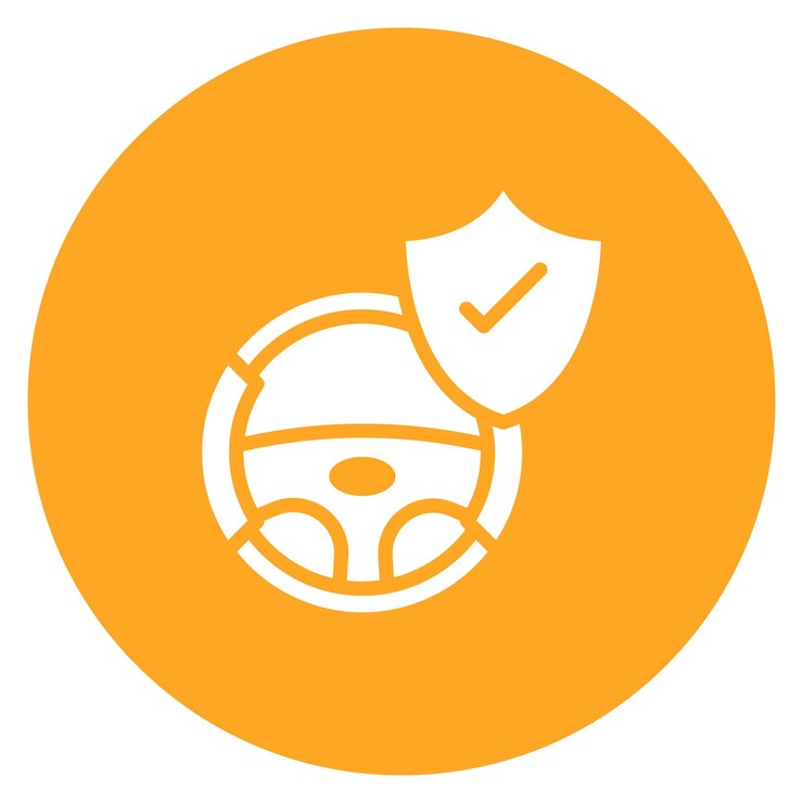 Vector imagen vectorial del icono de seguridad del conductor se puede utilizar para la escuela de conducción
