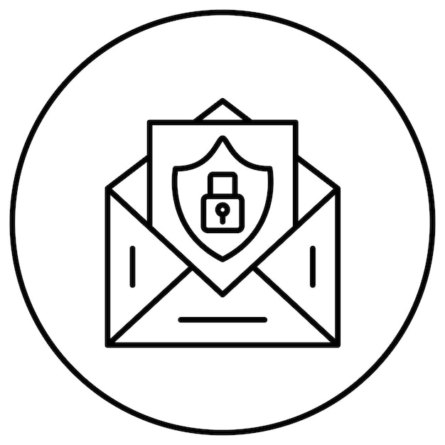 Imagen vectorial de icono de seguridad de correo electrónico Se puede usar para Seguridad