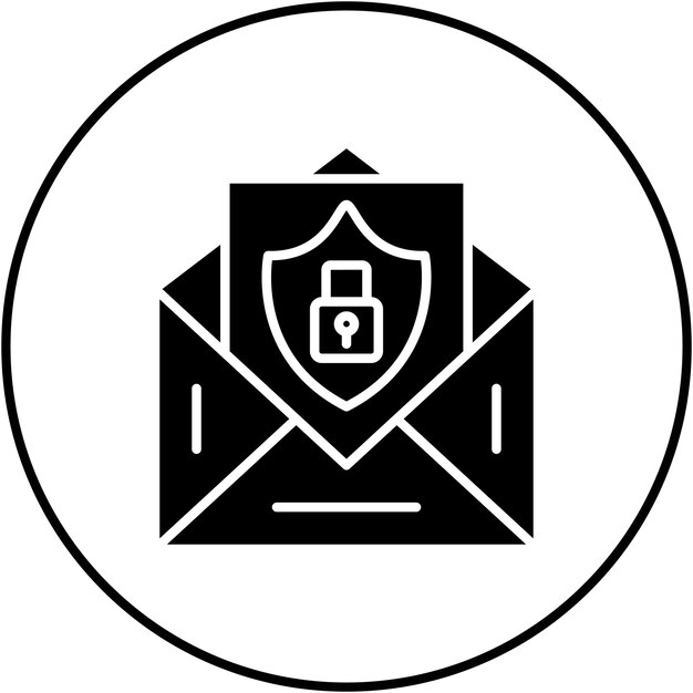 Imagen vectorial de icono de seguridad de correo electrónico Se puede usar para Seguridad