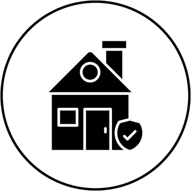 Imagen vectorial del icono de seguridad en el hogar Se puede utilizar para trabajar desde el hogar
