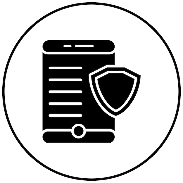 Imagen vectorial de icono de seguridad móvil Puede utilizarse para el RGPD