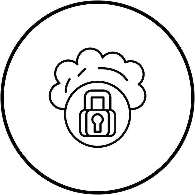 Imagen vectorial de icono de seguridad en la nube Se puede utilizar para alojamiento web