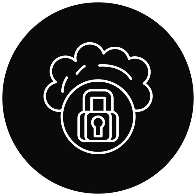 Imagen vectorial de icono de seguridad en la nube Se puede utilizar para alojamiento web