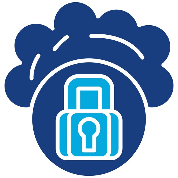 Imagen vectorial de icono de seguridad en la nube Se puede utilizar para alojamiento web