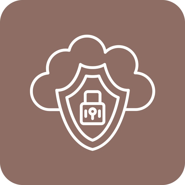 Imagen vectorial del icono de seguridad de la nube Se puede utilizar para la computación en la nube