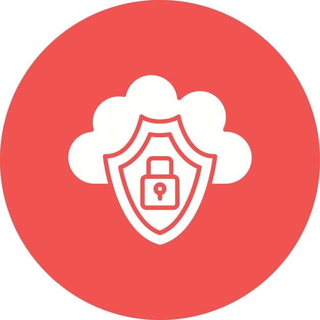 Imagen vectorial del icono de seguridad de la nube Se puede utilizar para la computación en la nube