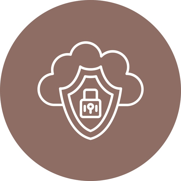 Imagen vectorial del icono de seguridad de la nube Se puede utilizar para la computación en la nube