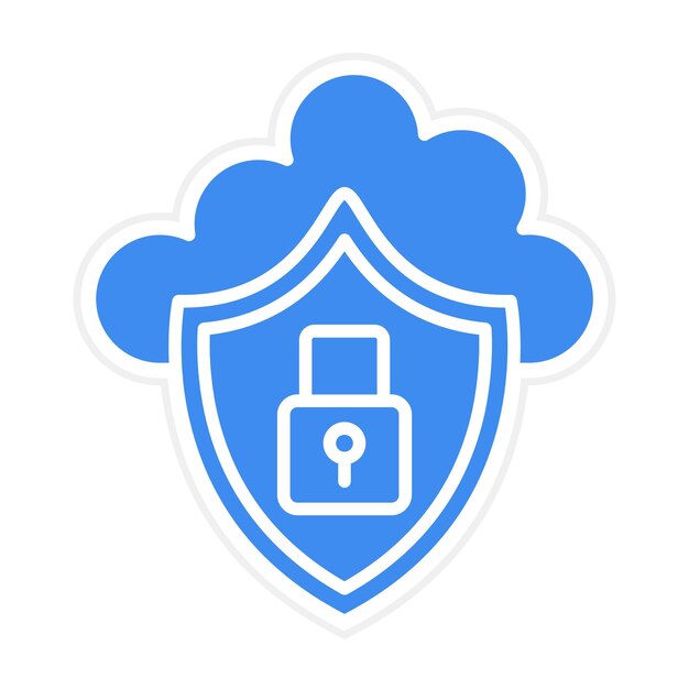 Imagen vectorial del icono de seguridad de la nube Se puede utilizar para la seguridad