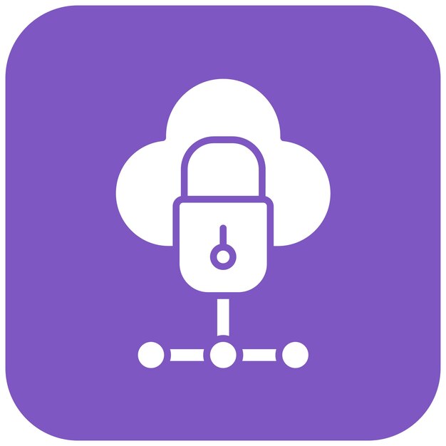 Imagen vectorial de icono de seguridad en la nube Puede utilizarse para el RGPD