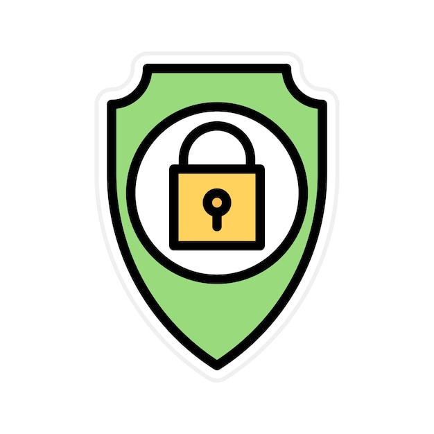 La imagen vectorial del icono de seguridad se puede usar para Cyberpunk