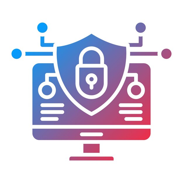 Imagen vectorial de icono de seguridad del sitio web Se puede utilizar para marketing