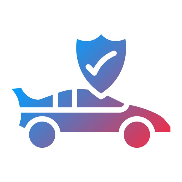 Imagen vectorial del icono del seguro de automóviles Se puede utilizar para concesionarios de automóviles