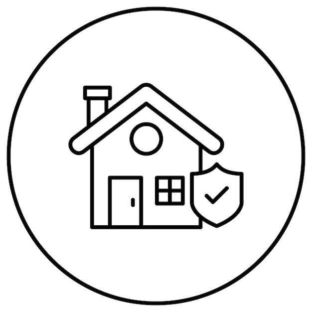Imagen vectorial del icono del seguro de hogar Se puede utilizar para la vida familiar