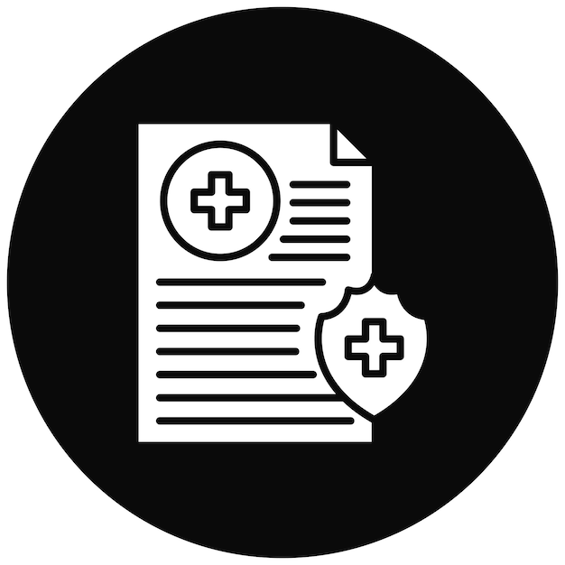 Imagen vectorial del icono del seguro de salud Se puede utilizar para la búsqueda de empleo