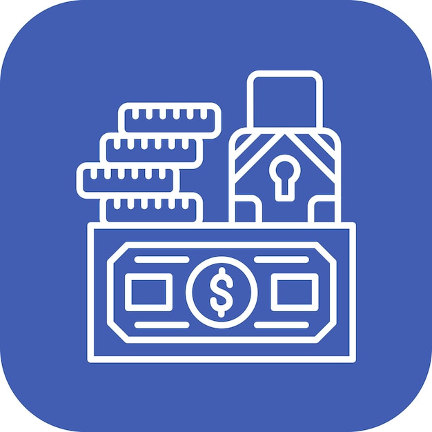 Imagen vectorial de icono seguro y seguro Se puede usar para servicios de dinero en línea