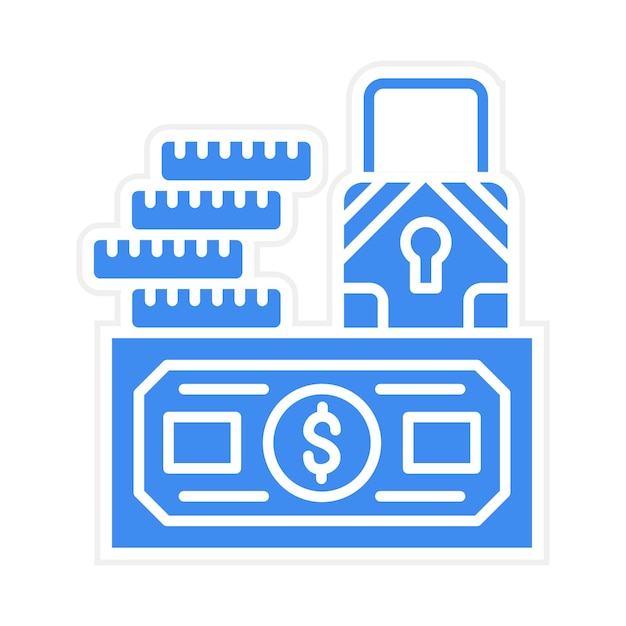 Imagen vectorial de icono seguro y seguro Se puede usar para servicios de dinero en línea